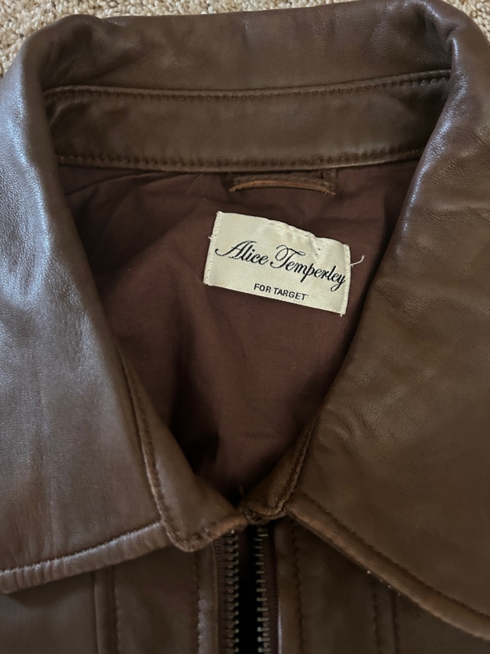 Alice Temperley for Target Brown Buttery Soft Leather Bomber Jacket *Approx. M* - Picture 5 of 9